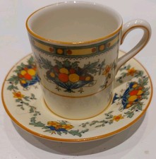 Crown Ducal Cup and Saucer  citrus 1930s Vintage Bowl Of Fruit