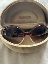 Miu Miu Oversized Round Sunglasses Ombré Frame Purple And Cream Vgc
