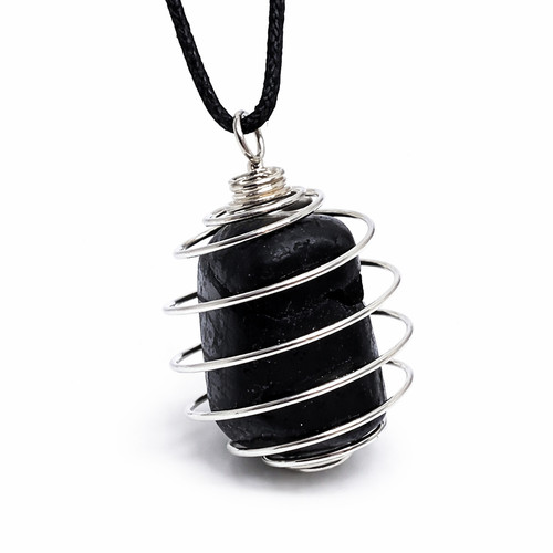 Raw black tourmaline necklace - raw,