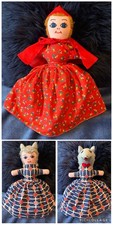 Topsy Turvy Vintage Cloth Fabric Rag Doll Little Red Riding Hood, 15 Inches ￼