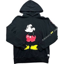Disney Mickey Mouse Hoodie Large Black Disney Pullover Y2k Cartoon L