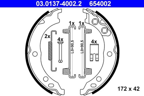 Ate parking brake shoe - ate,