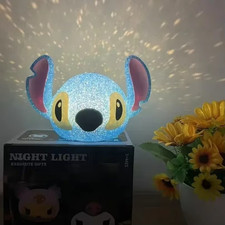 Stitch LED Night Light - Soft Glow Crystal Texture, Battery Powered Bedside Lamp