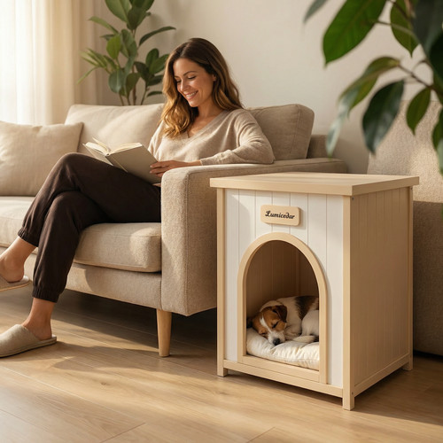 Modern cedar indoor dog - modern, house