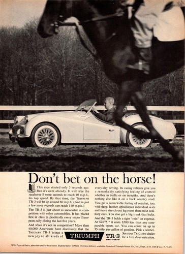 1960 triumph tr3 horse - tr-3,