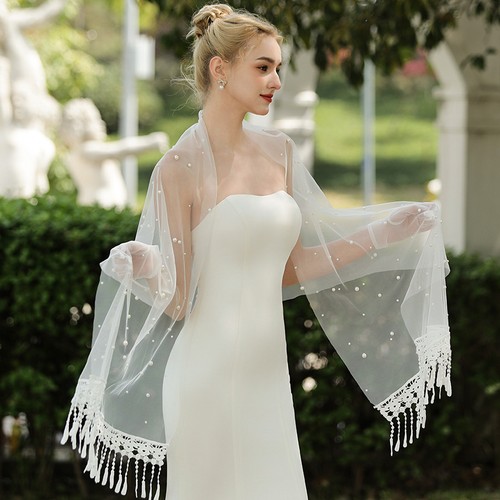 Ivory wedding shawl - ivory,
