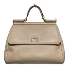 Auth DOLCE&GABBANA Sicily - Pink Beige Leather Handbag