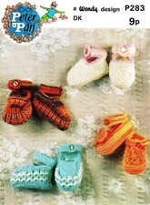 PRINT of Baby  Shoes Bootees Peter Pan DK 283 - Vintage Pattern