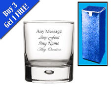 Personalised Engraved Bubble Whiskey Tumbler Glass Birthday Wedding Gift Usher 