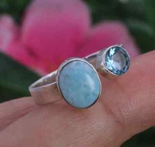 Lovely Larimar/Blue Topaz Ring