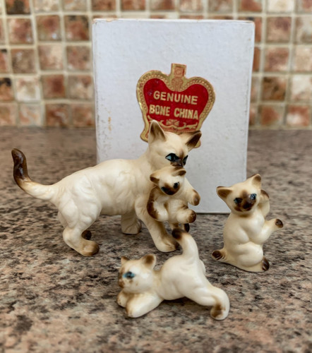 Vtg miniature siamese cat - vtg,