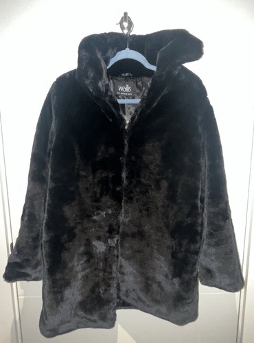 Women faux fur black - faux,