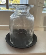 White Company Ribbed Glass Domed Candle Holder