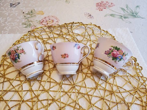 Colclough pink tea cups white - pink,