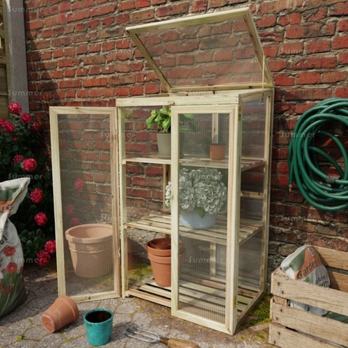 Compact wooden growhouse - wooden,