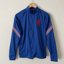 Nike Dri-fit Full Zip Track Jacket Boys Youth XL Pockets Blue Football England