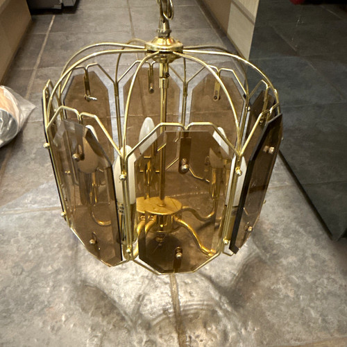 Light brass finish lantern - 5-,