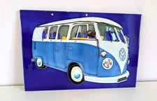 Benaya Art Ceramics Tile Plaque VW Camper Van  29.5cmx20cm Handcrafted Wall Art