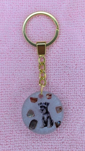 Schnauzer dog keyring - schnauzer, with