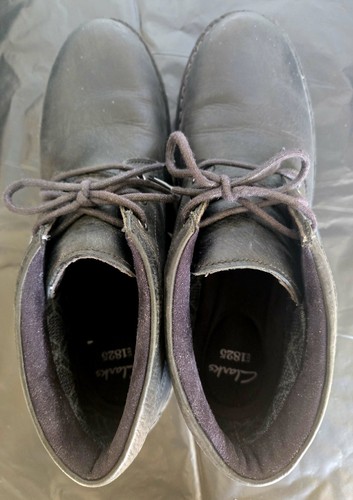 Clarks 1825 black leather lace - black,