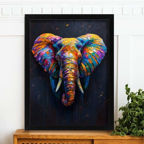 Vibrant elephant art print - elephant,