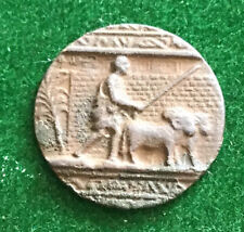 Old Coin Button Egyptian Shepherd With Long Crook With Sheep Make Great Pendant