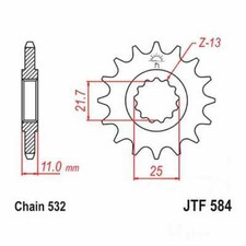 Front Sprocket 17 Tooth Pitch