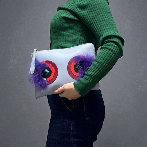 Fendi monster blue leather - monster,