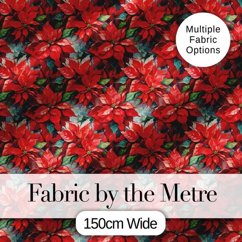 Painterly red poinsettia - red,