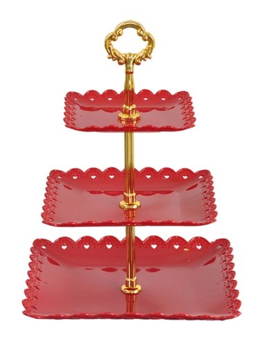 Tier glass cake stand - 3-tier, with