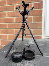 ? Romany Gypsy Cast Chitty Iron Pan Pot Mini Display Set Collectors Skillet ?