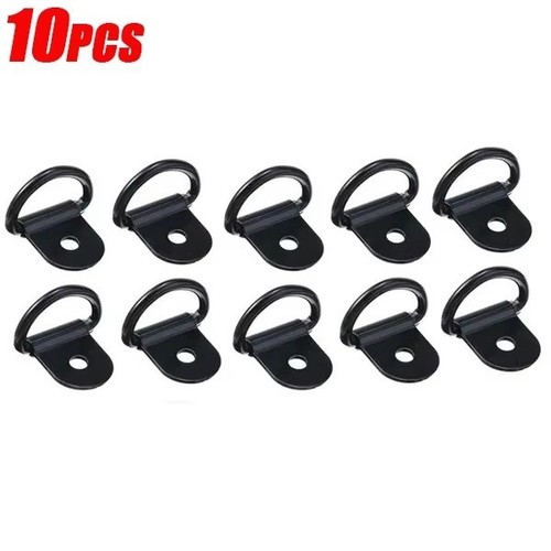10x black ring tie - black, d-ring