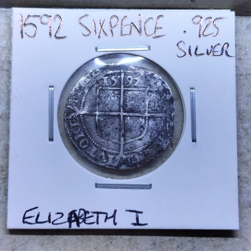 1592 sixpence queen - -,