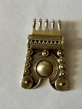 South Indian Traditional design  Amulet in  Gold On Silver 925 sterlingPendant