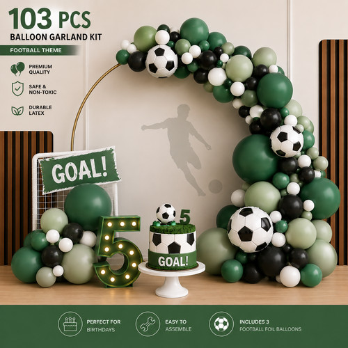 103pcs football theme balloons