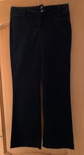 Next Black Velvet Flared Trousers Size 8