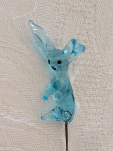 Vintage blue glass animal - vintage,