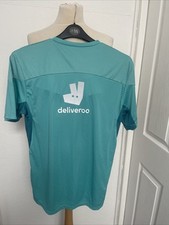 Reflective Official Deliveroo T Shirt Green Polyester Short Sleeve  Used Size L