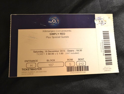 Old concert ticket simply red - old,