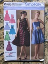 Simplicity Sewing Pattern 4070, Evening Dress w/ Bodice & Skirt Variations, 6-14