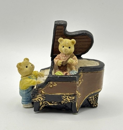 Teddy bear piano figurine - teddy,