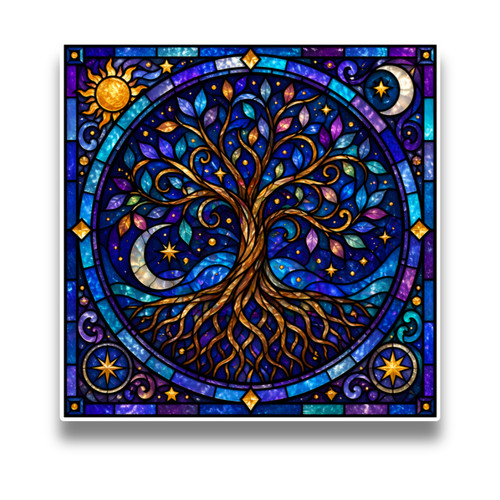 Celestial tree life stained - life,