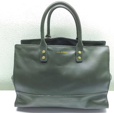 Lulu Guinness Daphne khaki green large leather frame top handle tote bag NEW
