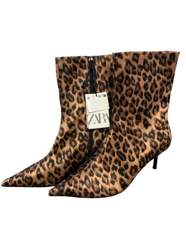 New zara heeled boots - zara, leopard