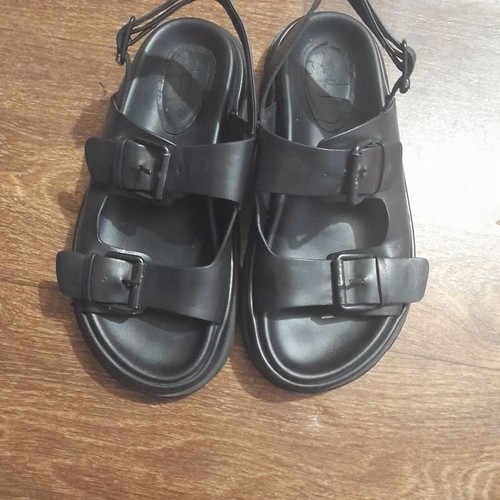 Women heels black leather - leather, 40