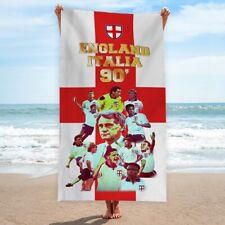 ENGLAND | Euro's | Beach Towel | Retro Football | Holiday Towel | Italia 90 Art