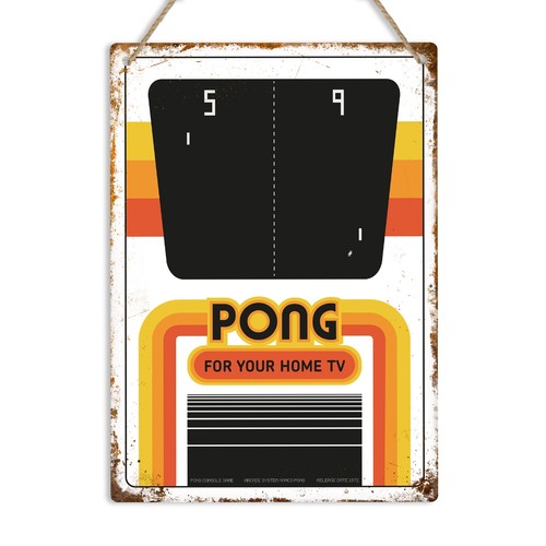 Pong arcade metal sign retro - arcade,