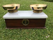  Apothecary Scales Pharmacy Brass Wood Enamel Drug Store Antique Prop