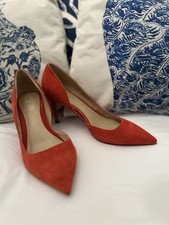Jasper Conran Orange suede heels Shoes 8 New Never Worn
