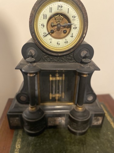 Antique french clock black - french, in